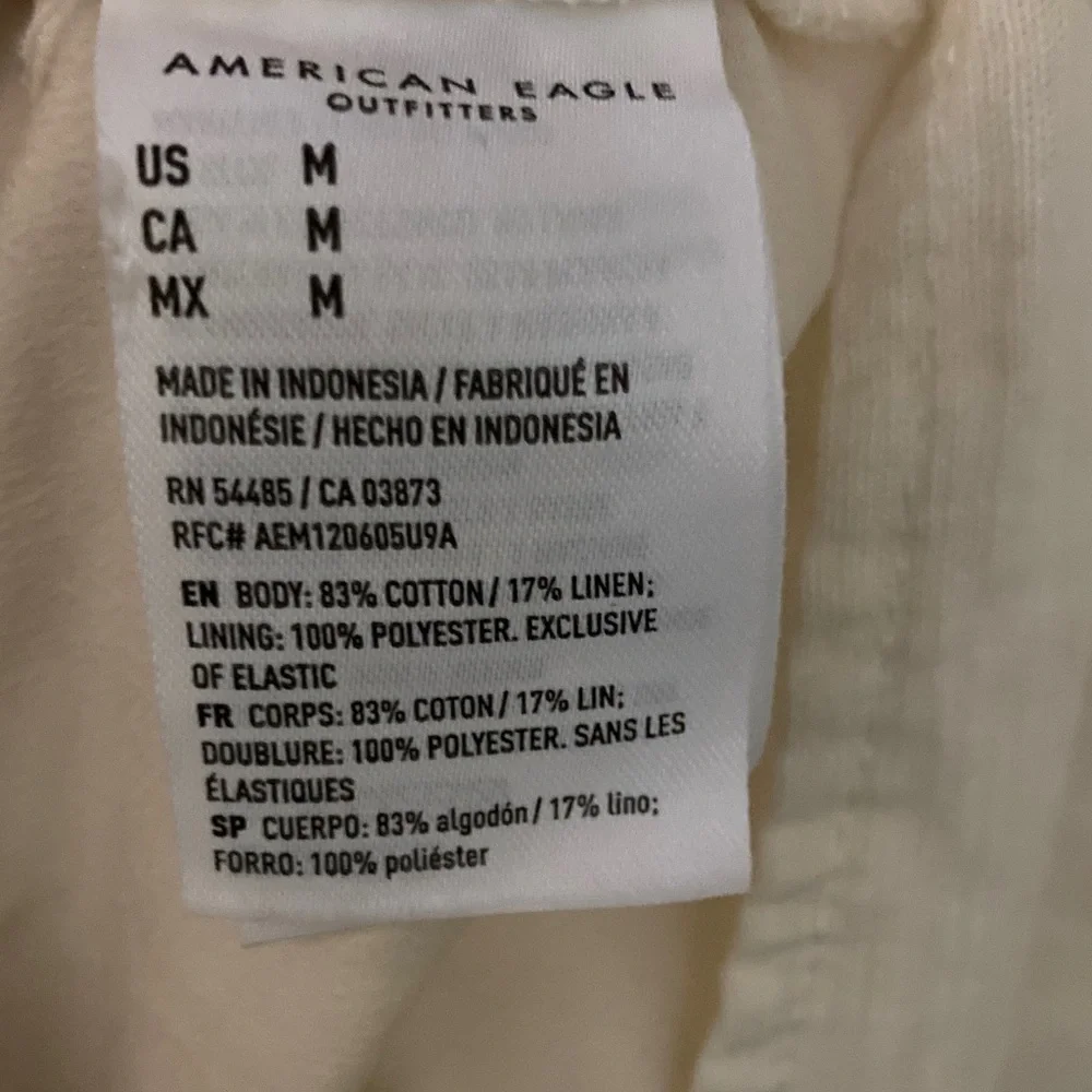 American Eagle Cotton& Linen Cream Sundress Medium EUC